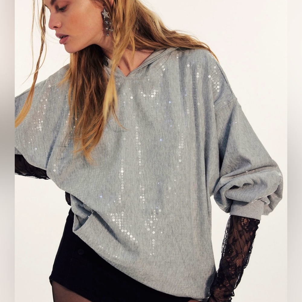 We The Free It’s A Vibe Sequin Hoodie
